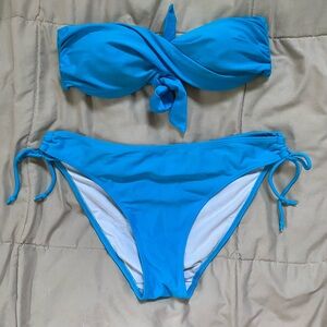 Strapless Bikini. M top, L bottom